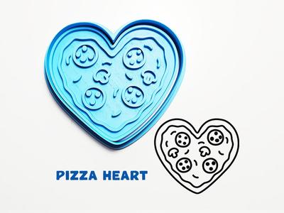 Pizza Heart Cookie Cutter / Stamp