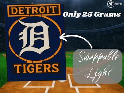 Detroit Tigers Stained Glass Light Box