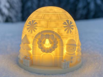 The Festive Igloo House Puck Light or Tealight 