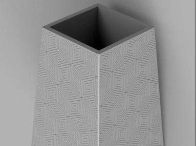 Decorative Vase Cube Relief