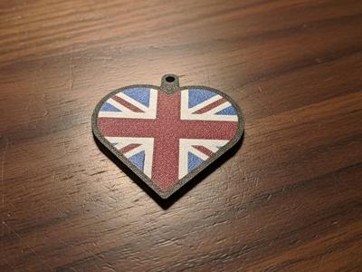 Union jack heart keychain