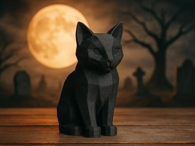 Low-Poly Black Cat