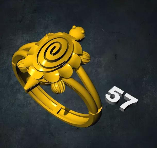 tortois gold turtle ring with number
