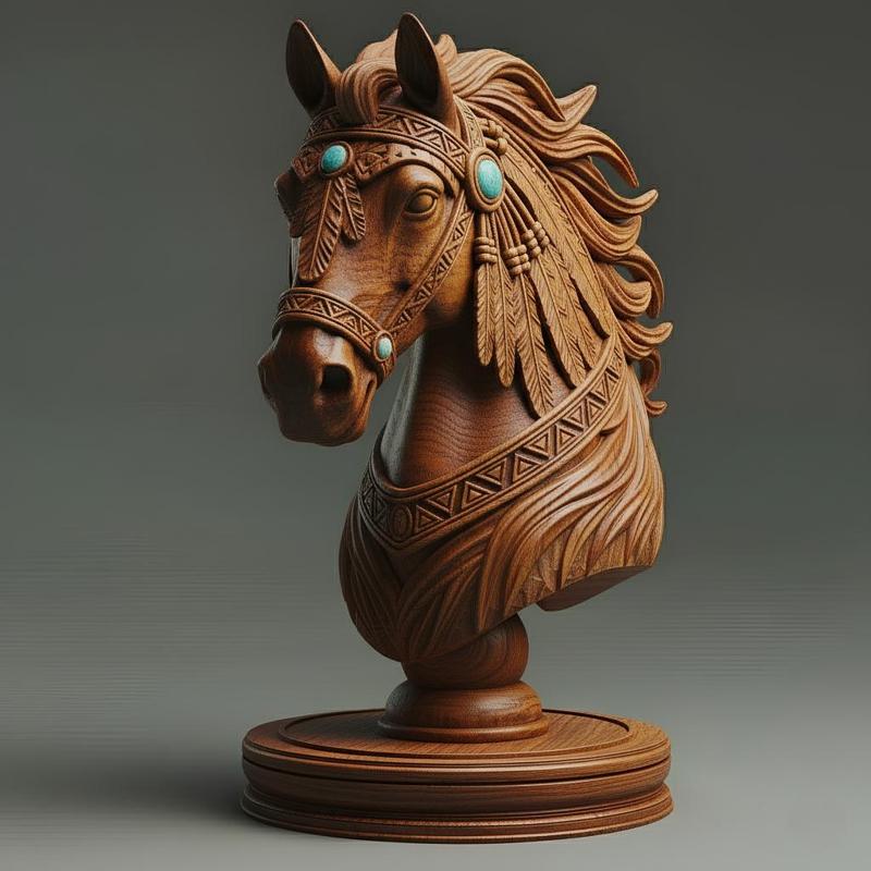 Native American Knight Chess Piece