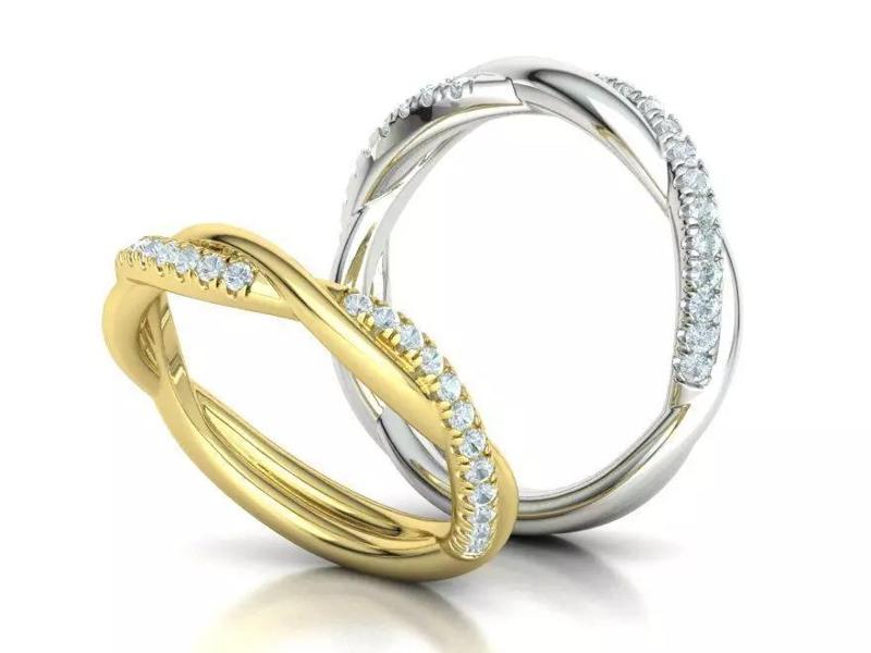 Twisted Vine Diamond Ring Match Wedding Band Ring