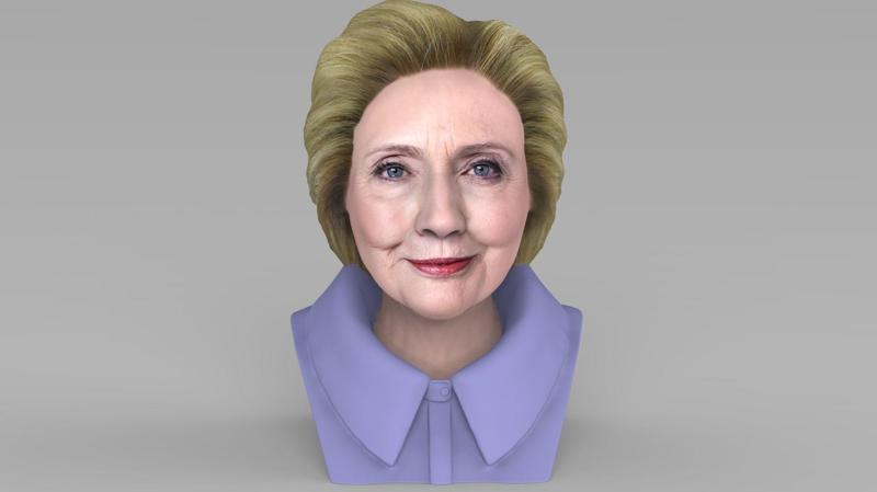 Hillary Clinton bust for full color 3D printing