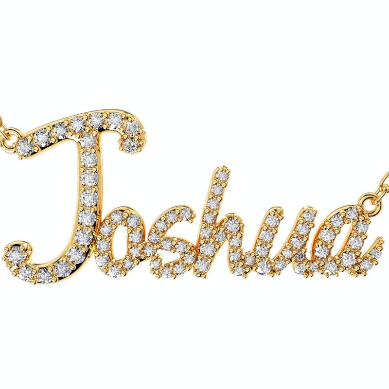 Joshua Diamond Set Version Jewelry Font Necklace Pendant Design-JDS-A 3D Print Model
