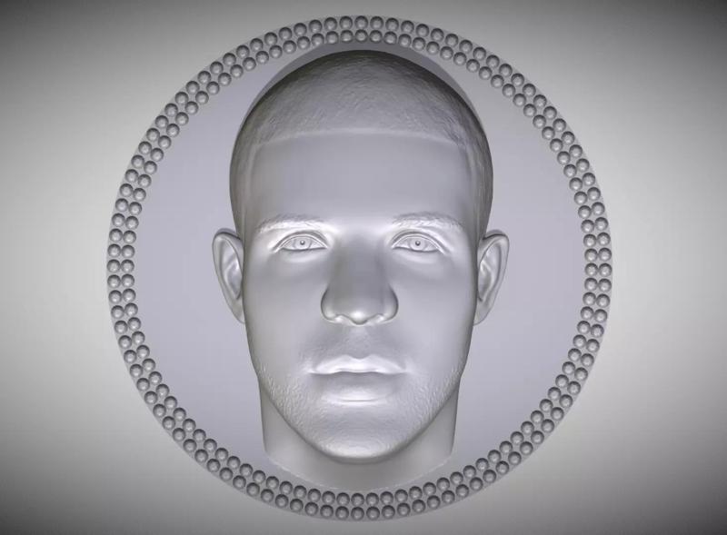 Drake medallion pendant 3D printing ready stl obj