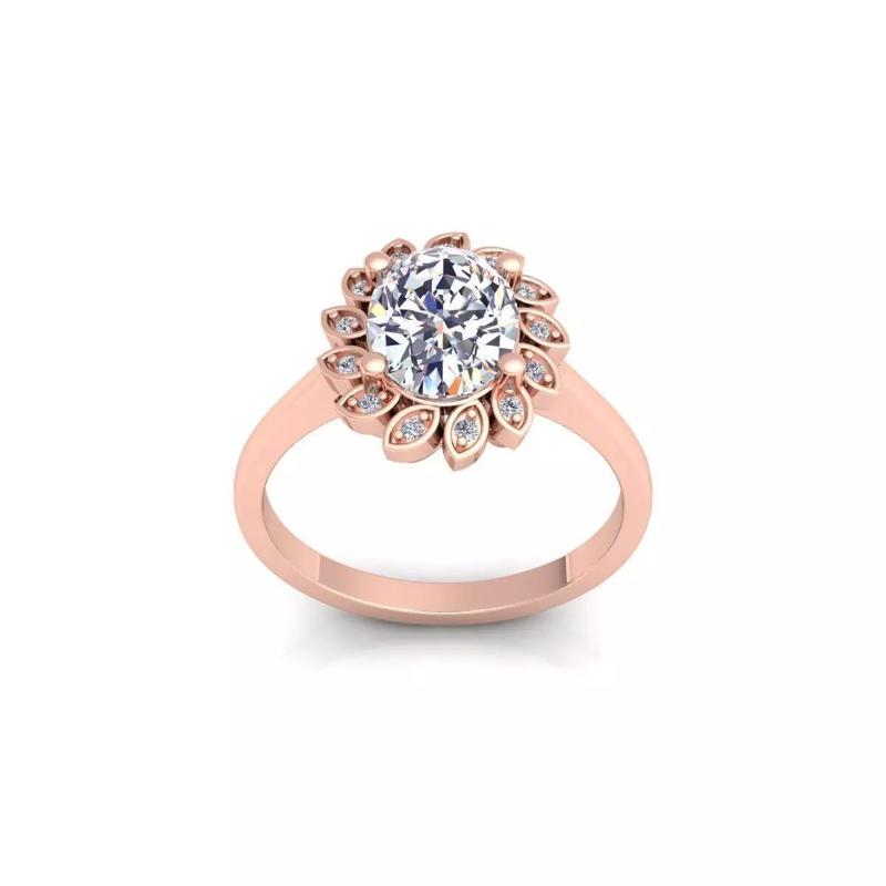 Woman Engagement Ring 3d Model and Render 8