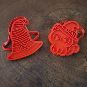 🎃 Halloween Cookie Cutter Kit - Witch Hat + Witch Cat 🐱🧙‍♀️