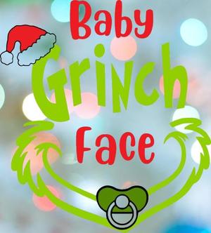 Christmas Baby Grinch Face Stamp Cookie Cutter Set