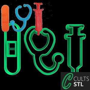 KIT CORTADORES MEDICINA E ENFERMAGEM - 7cm