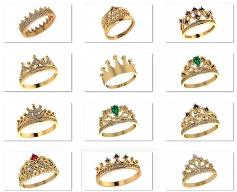 12 Crown ring 3dm model pack