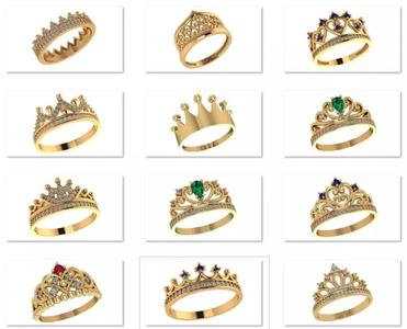 12 Crown ring 3dm model pack