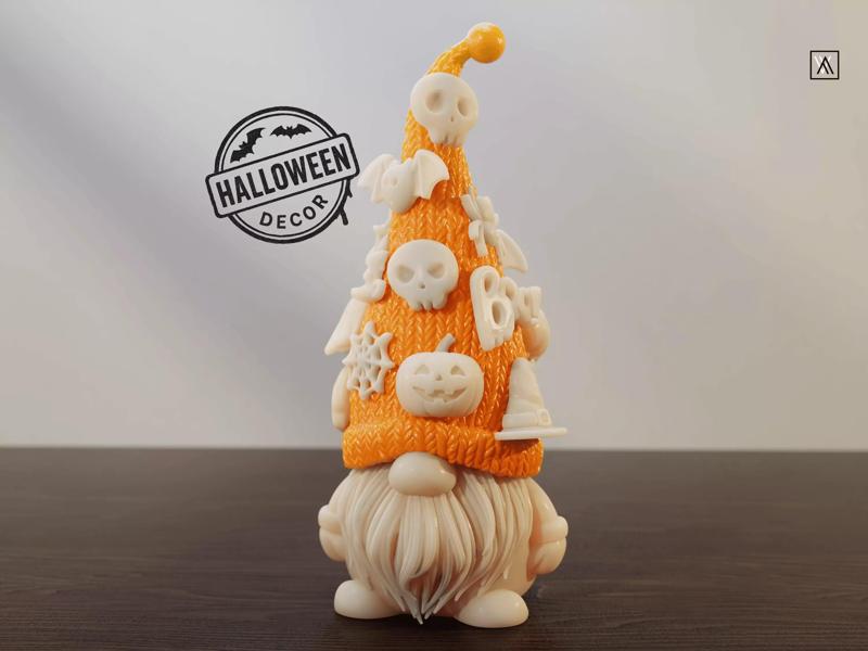 Halloween Gnome STL Modern 3D Print File for Home Decor