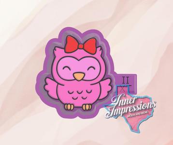 Owl with Bow Freshie Mold