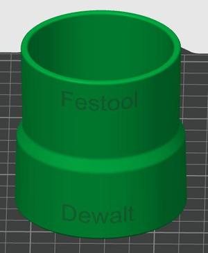 Couplings for connecting the Festool hose with Dewalt DW735, Karcher, Belmash