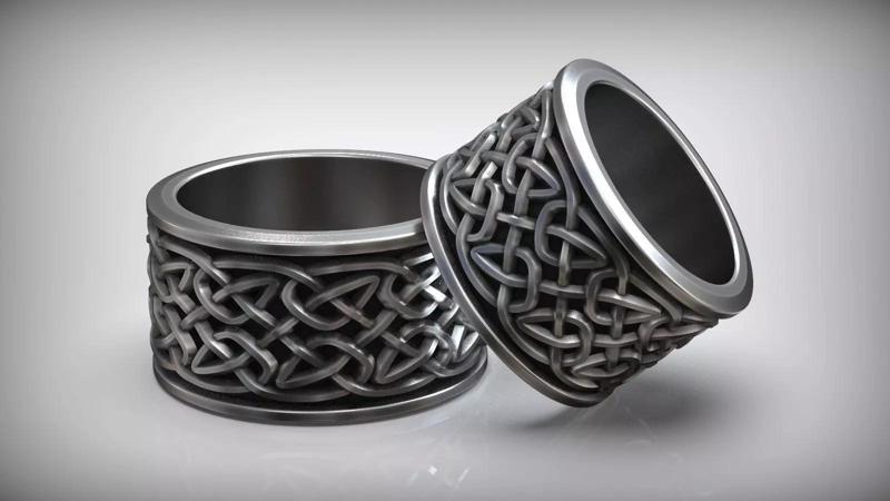 Viking Nordic Knot Silver Wedding Band