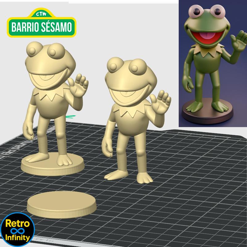 Kermit the Frog / Kermit - Sesame Street / Sesame Street 3D figure Retro Infinity style (90mm) : vinyl collectible