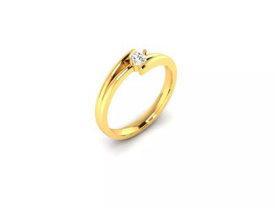 Women Solitaire Ring full 3dm stl obj fbx Render Details