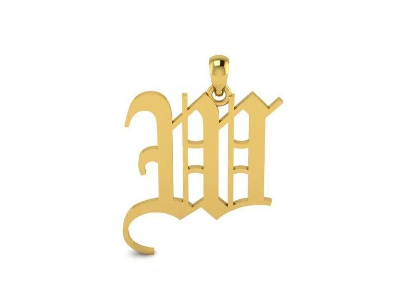 Olde English Pendant Letter W