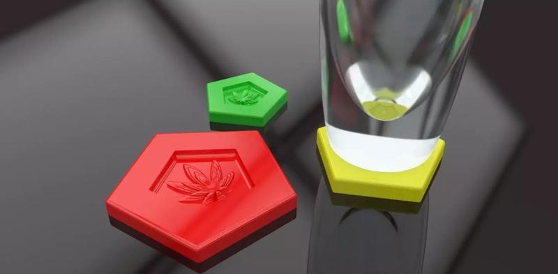 A cannabis themed coaster