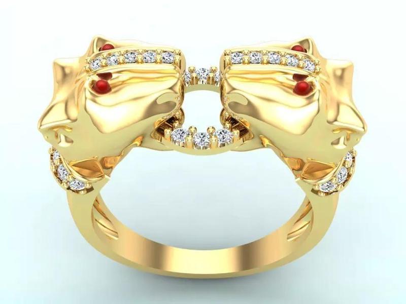 Double Leopard Rings - Cheetah ring - Panther ring