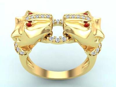 Double Leopard Rings - Cheetah ring - Panther ring