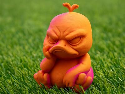 Grumpy Duck in a Play of Colors 