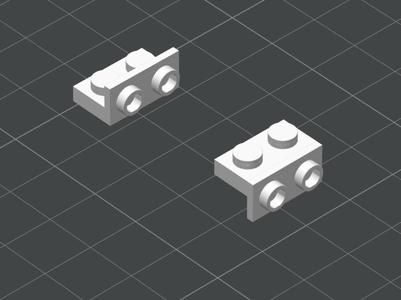 Brick compatible angular plate 1.5 1x2 1/2 