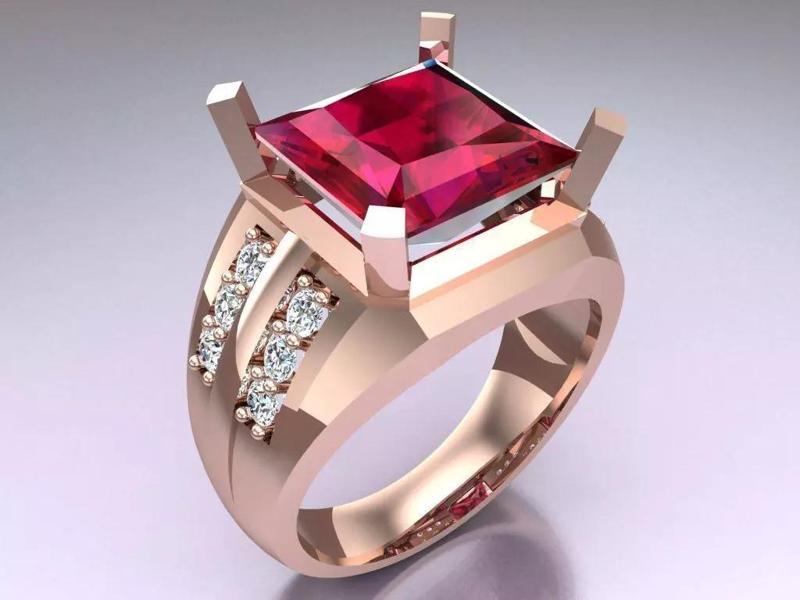 Square Stone Rings - Mens Rings - N817321