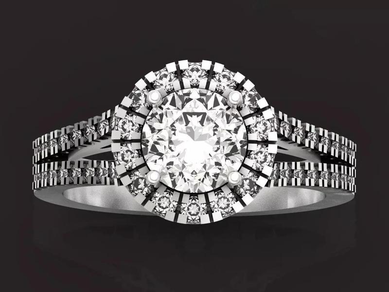 Split Shank Halo Engagement Ring 1273