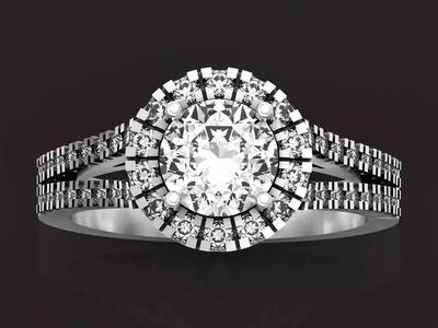 Split Shank Halo Engagement Ring 1273