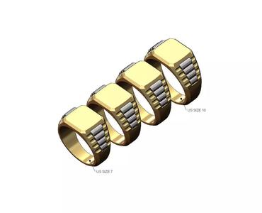Square presidential link inserts blank signet US sizes 7to10