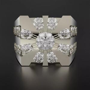 Starburst Round Multi Diamond Ring