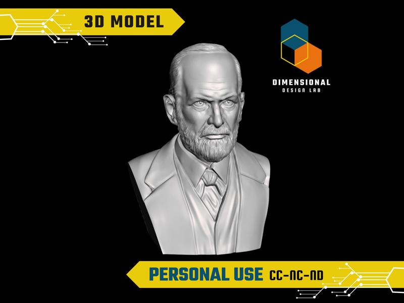 Sigmund Freud - High-Quality STL File for 3D Printing (PERSONAL USE)