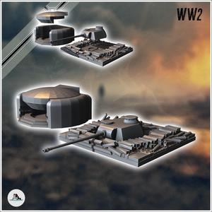 Set of bunker and blockhouse for artillery piece with buried Panther Ausf. D turret (23) - Germany Eastern Western Front Normandy Stalingrad Berlin Bulge WWII