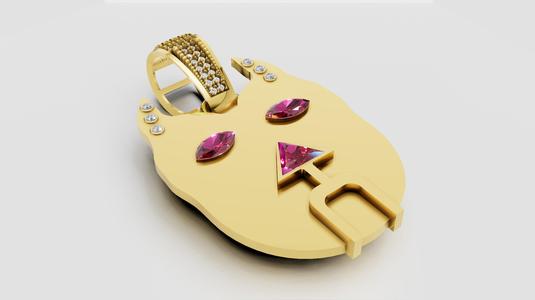 FACES MASK GOLD PENDANT  3d printable model