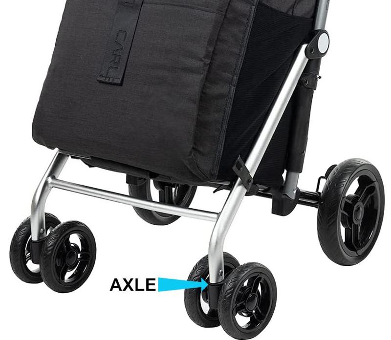 Carlett 4 wheel shopping trolley replacement front axle - (Updated: 20/12/22)