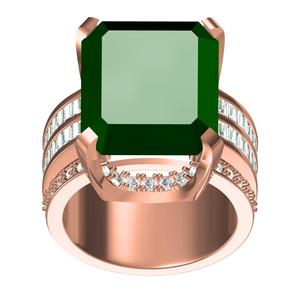 Emerald Stone Wide Shank Ring