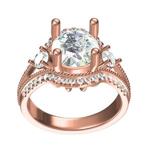 Beautiful Unique Art Deco Round Diamond Moissanite Engagement Ring