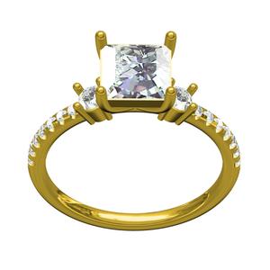 Princess Cut Diamond Micro Prong Set Engagement ring for Women