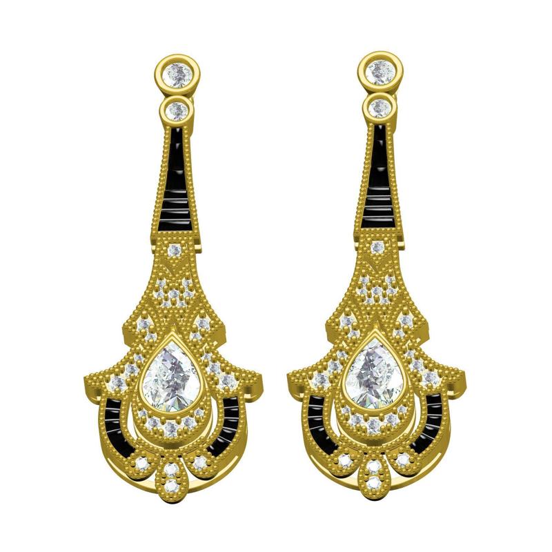 Antique Long Cocktail Earring
