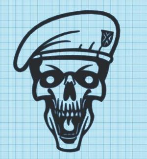 SKULL IN BERETE - WALL ART