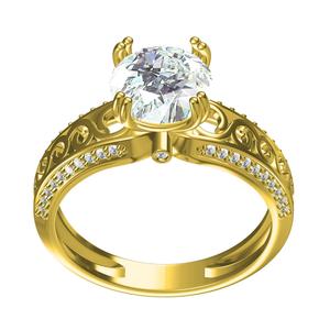 Antique Round Diamond Filigree Solitaire Engagement Ring