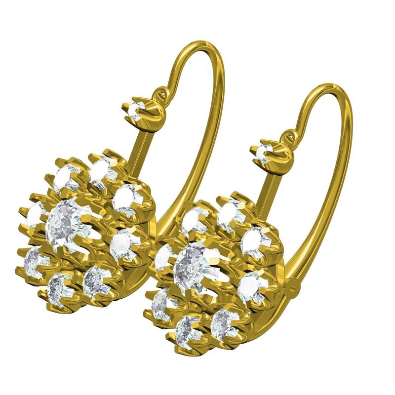 Round Diamond Cluster Hoop Earring