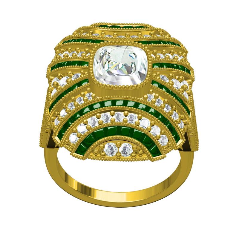 Antique Art Deco Vintage Bridal Ring