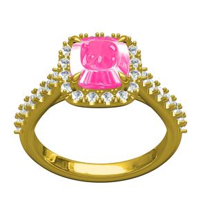 Cshion Cut Diamond Halo Cathedral Engagement Ring