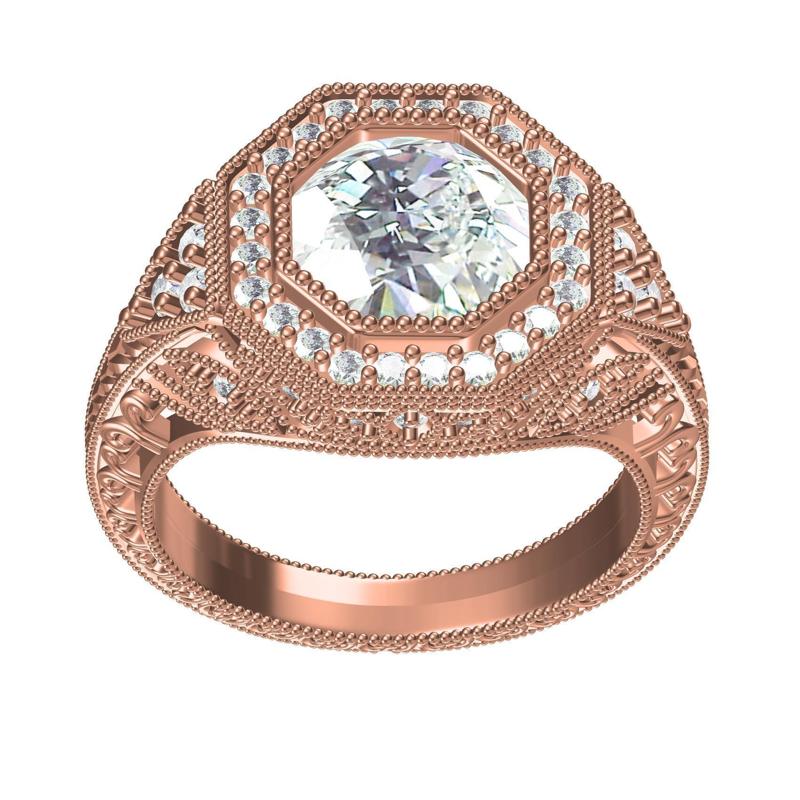 Antique Filigree Art Deco Engagement Ring for Women