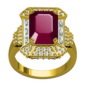 Unique Emerald Stone Solitaire Engagement Ring